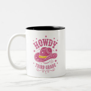 Howdy 3rd Grade Cowboy Cowgirl Back To School Two-Tone Coffee Mug