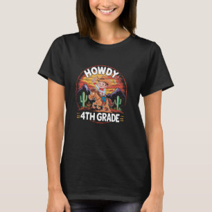 Howdy 4th Grade Cowboy Back to School Kids Boys T-Shirt