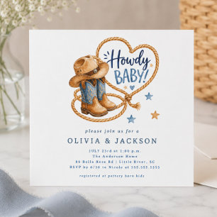Howdy Baby Cowboy Baby Shower Invitation