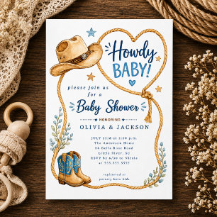 Howdy Baby Cowboy Baby Shower Invitation