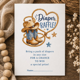 Howdy Baby Cowboy Diaper Raffle Ticket Enclosure Card