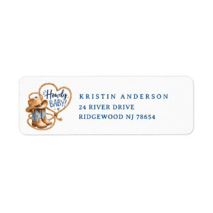 Howdy Baby Cowboy Return Address Label