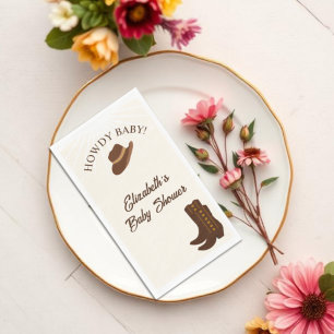 Howdy Baby! Cowboy Western Baby Shower Napkin