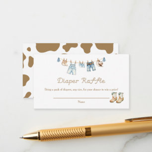 Howdy Baby Little Cowboy Diaper Raffle Enclosure Card