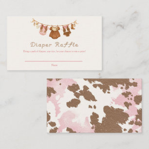 Howdy Baby Little Cowgirl Diaper Raffle Enclosure Card