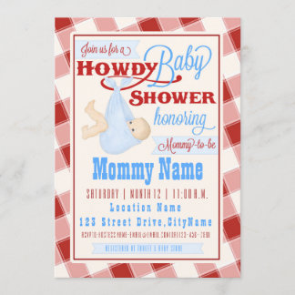 Howdy Baby Western Shower Invitation