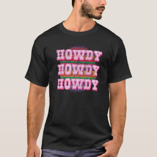 Howdy Boho Cowgirl South Western Serape Vintage Di T-Shirt