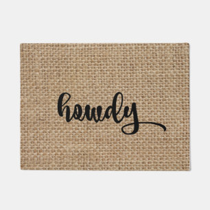 Howdy Burlap Doormat