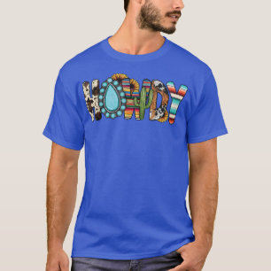 Howdy Cactus Sunflower Western Vintage Hippie Cow T-Shirt