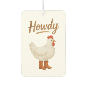 Howdy Chicken in Cowboy Boots Air Freshener