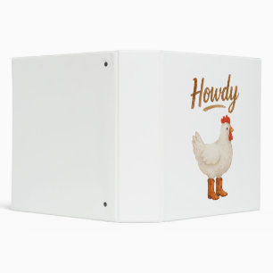 Howdy Chicken in Cowboy Boots Binder