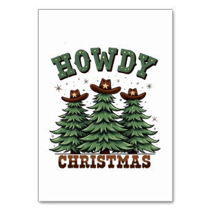 Howdy Christmas Cactus Western Xmas  Table Number