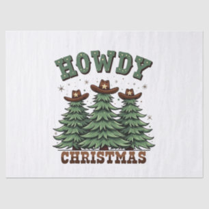 Howdy Christmas Cactus Western Xmas  Tissue Paper