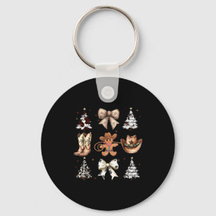 Howdy Christmas Cowboy Cowgirl Gingerbread Coquett Keychain