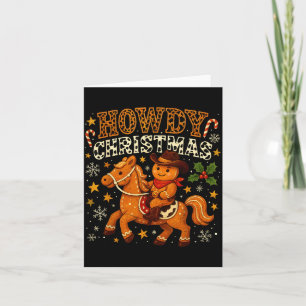 Howdy Christmas Cowboy Gingerbread Design  Card