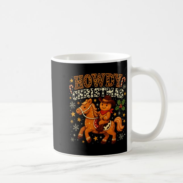 Howdy Christmas Cowboy Gingerbread Design  Coffee Mug (Right)