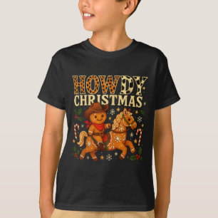 Howdy Christmas Cowboy Gingerbread Design  T-Shirt