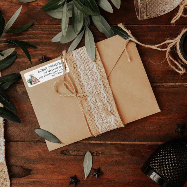 Howdy Christmas | Étiquette de l'adresse de retour (Créateur téléchargé)