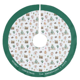 Howdy Christmas Fun Western Personalized Brushed Polyester Tree Skirt