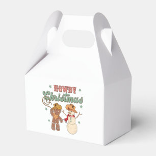Howdy Christmas Groovy Cowboy Snowman Wester Funny Favor Box