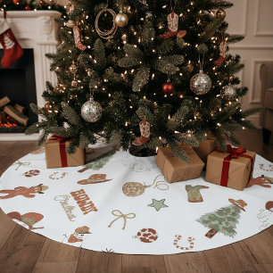 Howdy Christmas Western Cowboy Brushed Polyester Tree Skirt