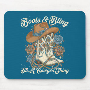 Howdy Country Rodeo Boots & Bling Its A Cowgir Mouse Pad