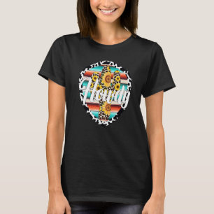 HOWDY Cow Leopard Cactus Serape Cactus print Sunf T-Shirt