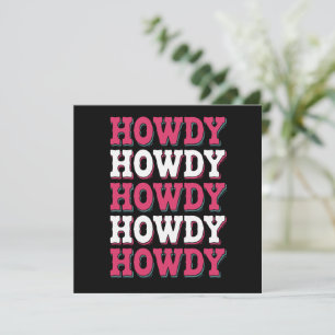 Howdy Cow Western Country Vintage Cowgirl  Holiday Card