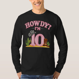 Howdy Cowgirl 10th Birthday Western Country Southe T-Shirt