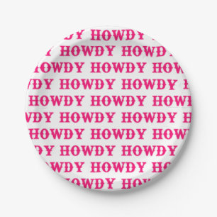 Howdy Cowgirl Disco Last Rodeo Bachelorette Paper Plate