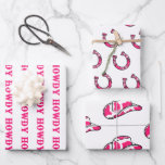 Howdy Cowgirl Disco Last Rodeo Bachelorette Wrapping Paper Sheet<br><div class="desc">A fun cowgirl design with hot pink and light pink detail</div>