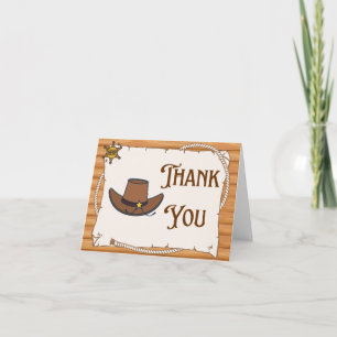 Howdy! Cowgirl Saddle Up Thank You Card