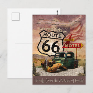 Howdy de la carte postale Mère des routes