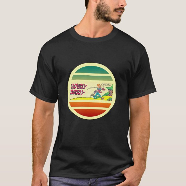 Howdy Doody Fishing Retro Comic Book T-Shirt (Front)