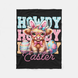 Howdy Easter Bunny Ears Happy Easter Day Fleece Blanket