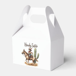 Howdy Easter Bunny Riding a Horse Cowboy Favor Box