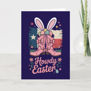 Howdy Easter Card Texas Flag Cowboy Western 