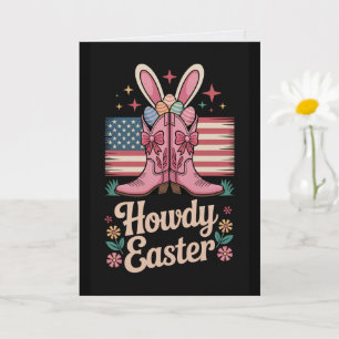 Howdy Easter Card Texas Flag Cowboy Western