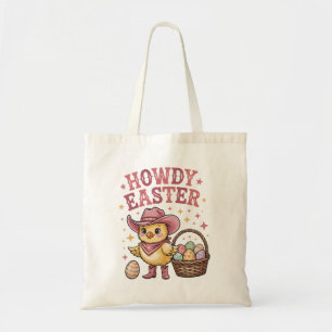 Howdy Easter Chick Cute Egg Hunt Spring Farm Tote Bag