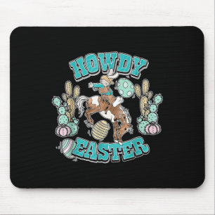 Howdy Easter Shirt Western Cowboy Bunny Easter Egg Mouse Pad