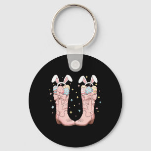 Howdy Easter Western Easter Bunny Cowboy Boots Eas Keychain