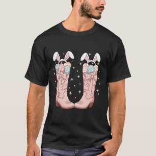Howdy Easter Western Easter Bunny Cowboy Boots Eas T-Shirt