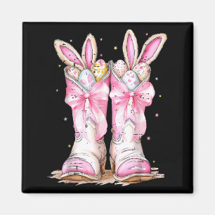 Howdy Easter Western Easter Bunny Cowboy Boots Hap Magnet