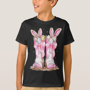 Howdy Easter Western Easter Bunny Cowboy Boots Hap T-Shirt