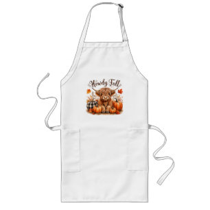 Howdy Fall Highland Cow Happy Thanksgiving Autumn Long Apron