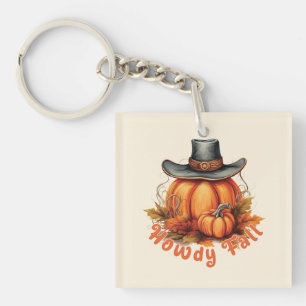 Howdy Fall – Rustic Autumn Vibes Keychain