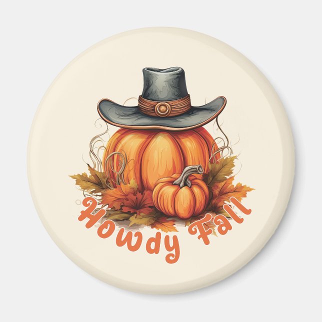 Howdy Fall – Rustic Autumn Vibes Magnet (Front)