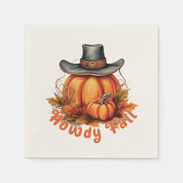 Howdy Fall – Rustic Autumn Vibes Napkin (Front)