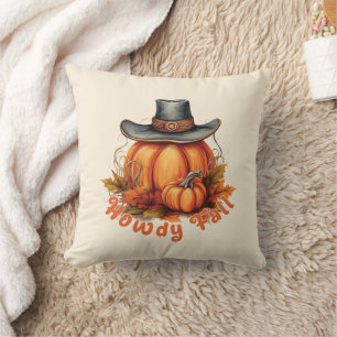 Howdy Fall – Rustic Autumn Vibes Throw Pillow
