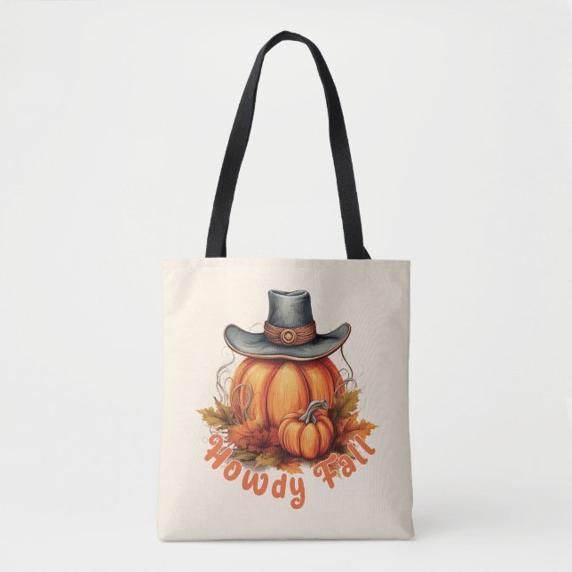 Howdy Fall – Rustic Autumn Vibes Tote Bag (Front)